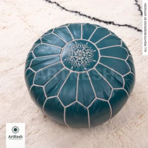 Moroccan Leather Pouf Ottoman
